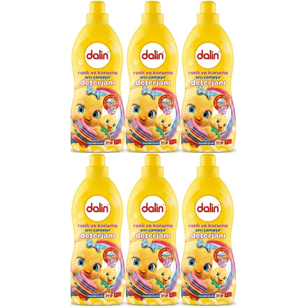 Dalin Sıvı Çamaşır Deterjanı 1500 ML Renk ve Koruma (Hipoalerjenik) (6 Lı Set)