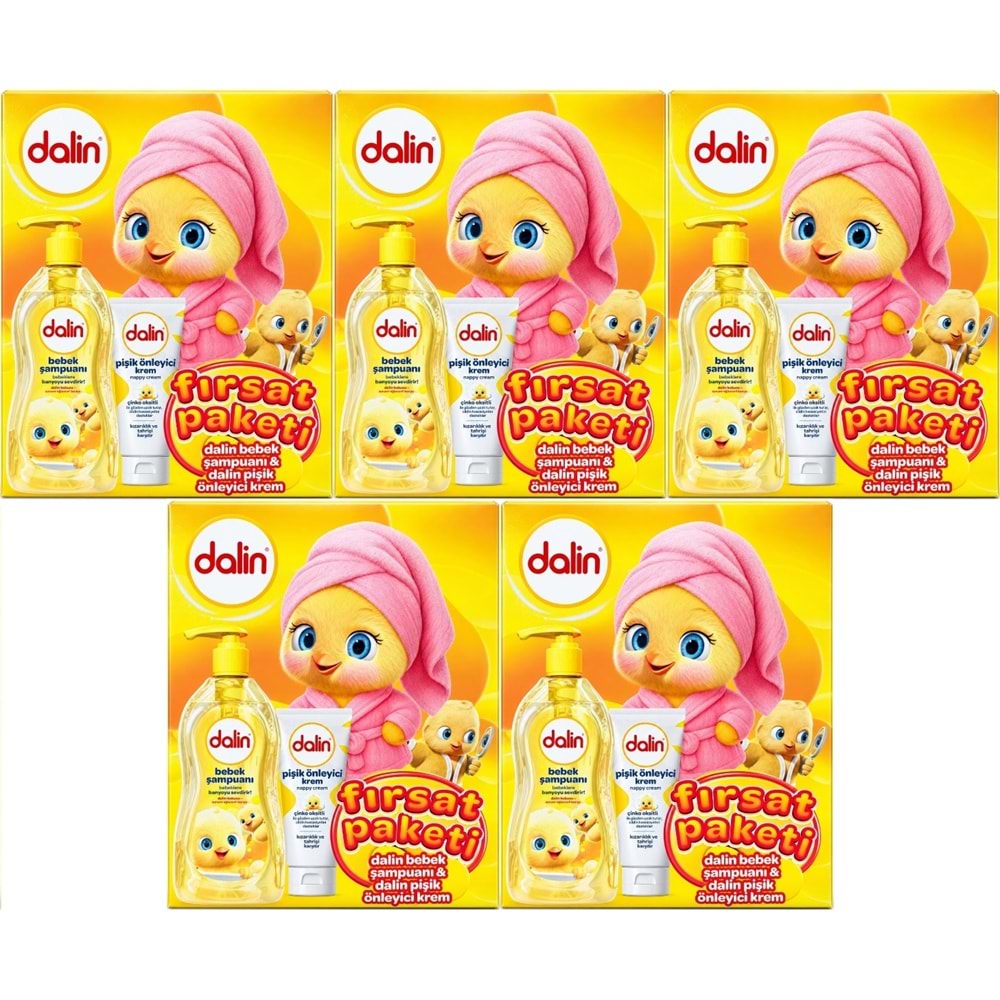 Dalin Bebek Şampuanı 700 ML + Pişik Önleyici Krem 100 ML Fırsat Paketi (5 Li Set)