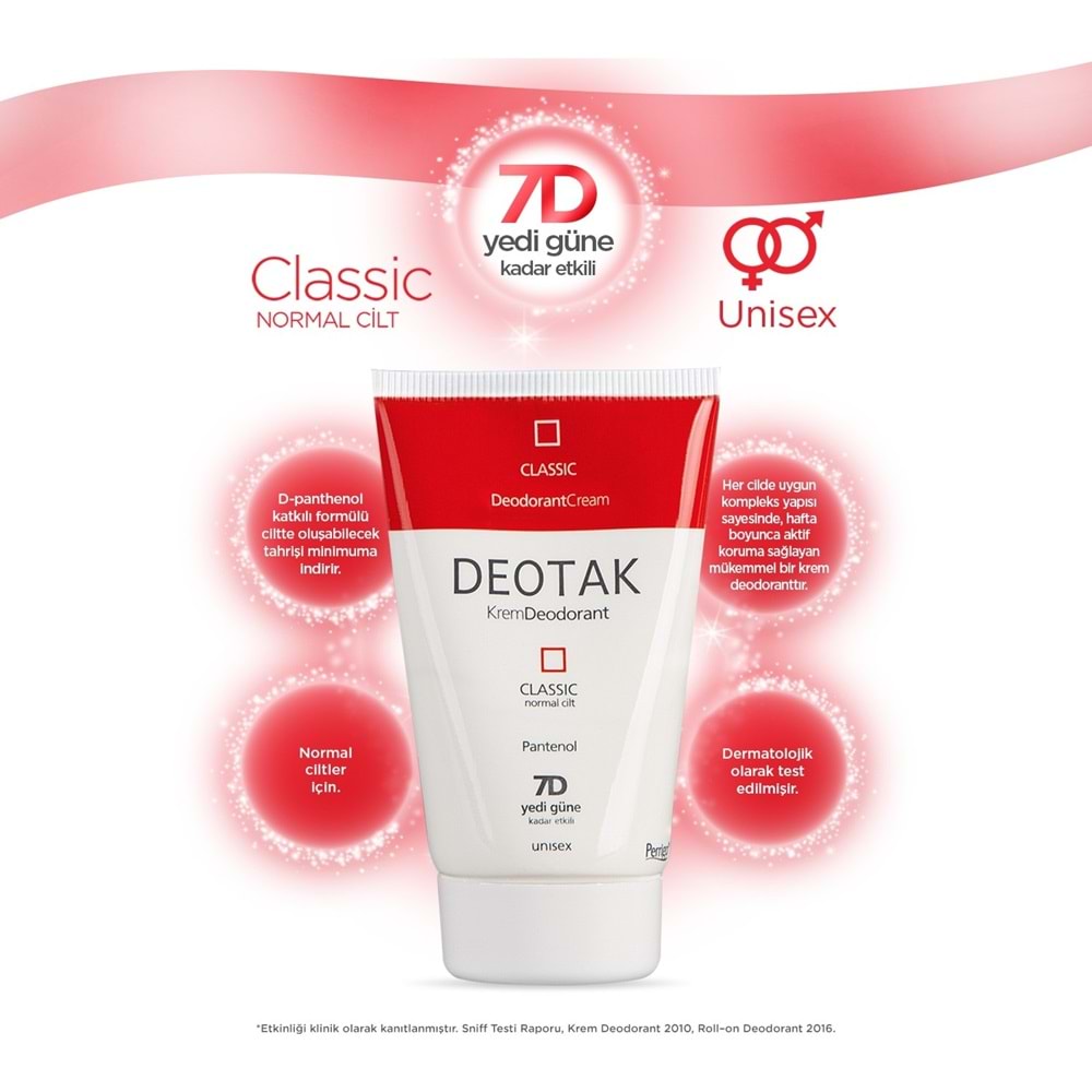 Deotak Krem Deodorant Unisex 35ML Classic (Normal Cilt) (6 Lı Set)