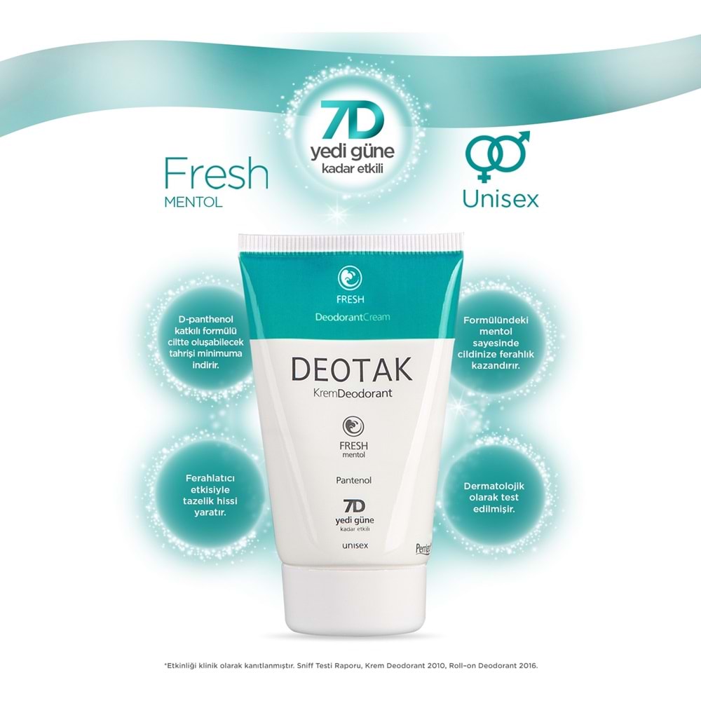Deotak Krem Deodorant Unisex 35ML (Normal Cilt/Mentol/Hassas/Çay Ağacı Yağı) Karma (4 Lü Set)