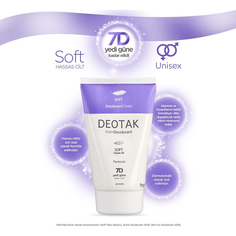 Deotak Krem Deodorant Unisex 35ML (Normal Cilt/Mentol/Hassas/Çay Ağacı Yağı) Karma (8 Li Set)