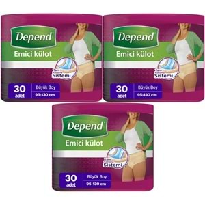 Depend Emici Külot Yetişkin Bezi Large - Büyük Kadın 90 Adet (3PK*30)