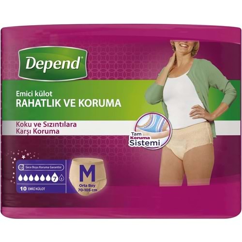 Depend Emici Külot Yetişkin Bezi Medium - Orta Kadın 30 Adet (3PK*10)