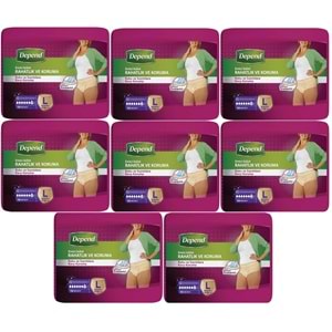 Depend Emici Külot Yetişkin Bezi Large - Büyük Kadın 80 Adet (8PK*10)