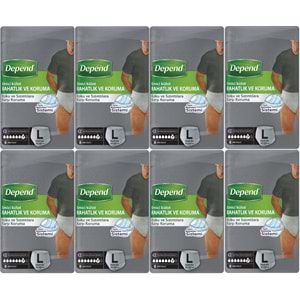 Depend Emici Külot Pants Yetişkin Bezi L - Büyük - Large Erkek 64 Adet (8PK*8)