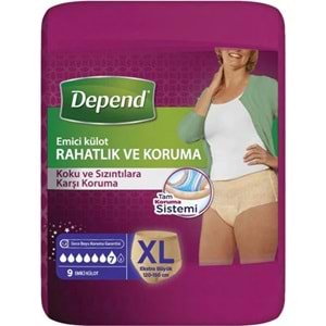 Depend Emici Külot Yetişkin Bezi XL - Extra Large Kadın 72 Adet (8PK*9)
