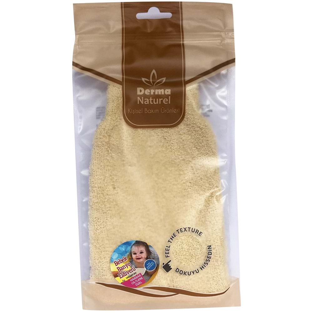 Derma Naturel Bebek Banyo Eldiveni Hassas Ciltlere Özel (15*24CM) MS-01 (4 Lü Set)