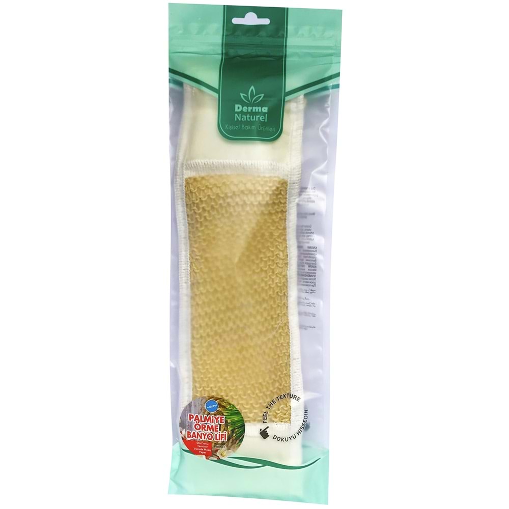 Derma Naturel Palmiye Örme İpli Banyo Kemeri (8*24CM) (3 Lü Set)