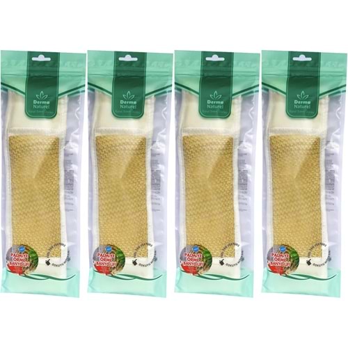 Derma Naturel Palmiye Örme İpli Banyo Kemeri (8*24CM) (4 Lü Set)