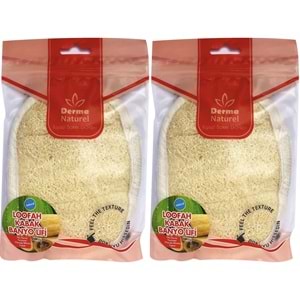 Derma Naturel Loofah Kabak Banyo ve Yüz Lifi (15*24CM) MS-10 (2 Li Set)