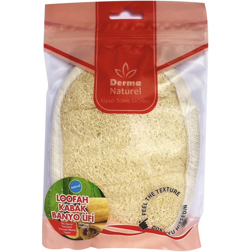 Derma Naturel Loofah Kabak Banyo ve Yüz Lifi (15*24CM) MS-10 (2 Li Set)