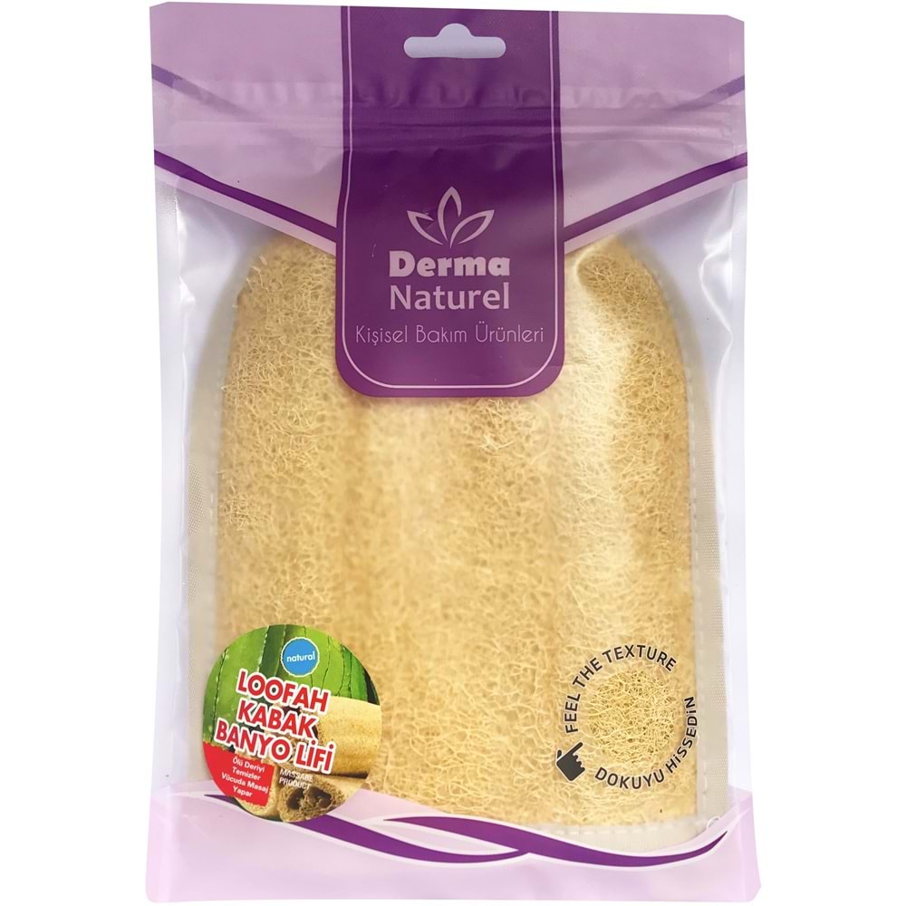 Derma Naturel Loofah Kabak Havlu Banyo Eldiveni (15*24CM) MS-11 (3 Lü Set)