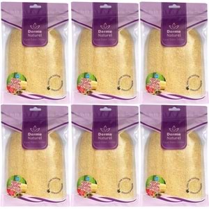 Derma Naturel Loofah Kabak Havlu Banyo Eldiveni (15*24CM) MS-11 (6 Lı Set)