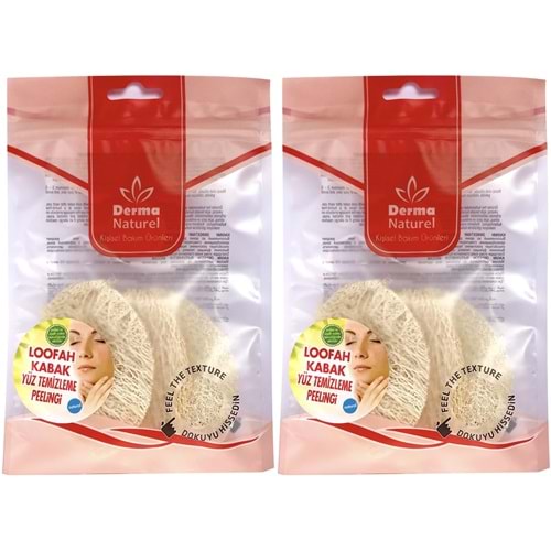 Derma Naturel Loofah Yüz Temizleme (Sivilce ve Siyah Noklar için) Peeling MS-06 (2 Li Set)