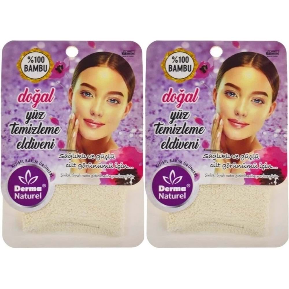 Derma Naturel Bambu Yüz Temizleme Eldiveni MS-32 (2 Li Set)