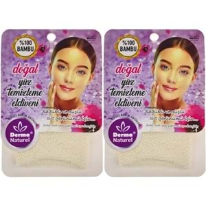 Derma Naturel Bambu Yüz Temizleme Eldiveni MS-32 (2 Li Set)