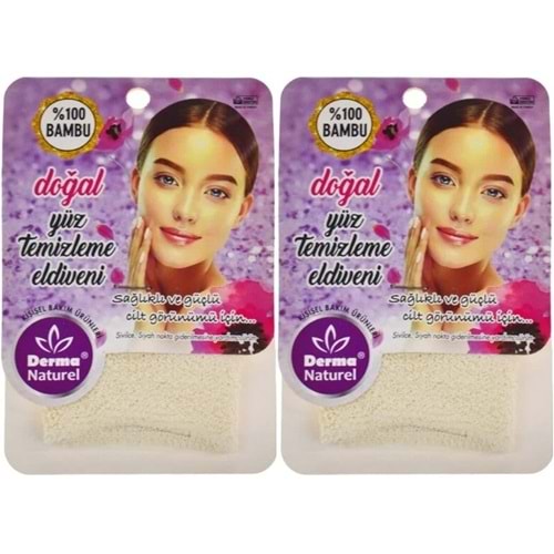 Derma Naturel Bambu Yüz Temizleme Eldiveni MS-32 (2 Li Set)