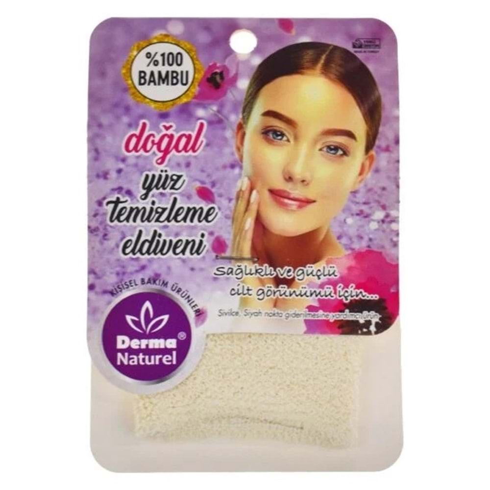 Derma Naturel Bambu Yüz Temizleme Eldiveni MS-32 (2 Li Set)