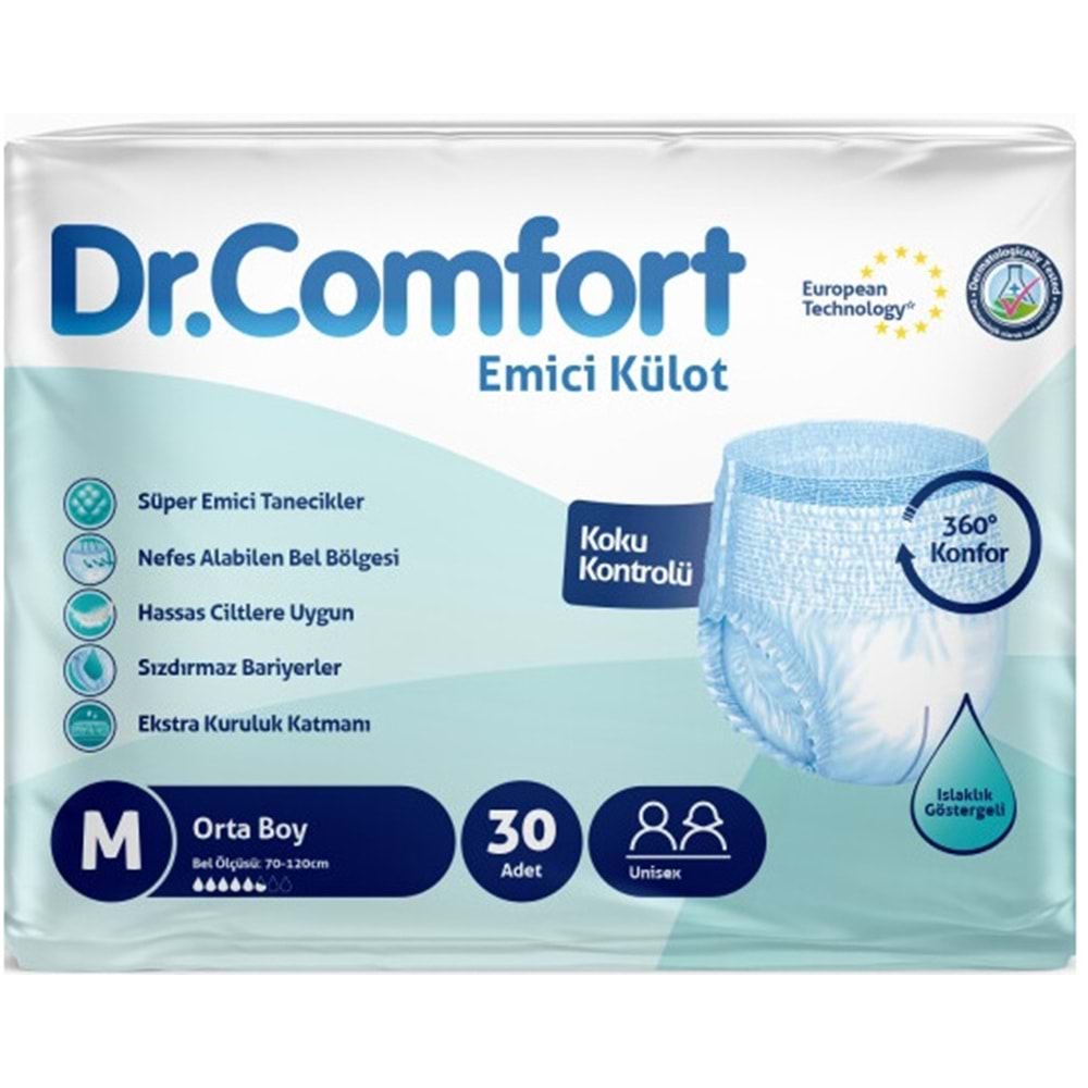 Dr.Comfort Yetişkin Bezi Emici Külot M-Orta 180 Adet 6Pk x 30