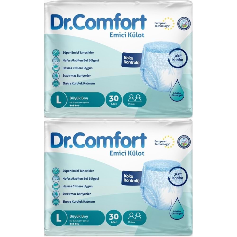 Dr.Comfort Yetişkin Bezi Emici Külot L-Büyük 60 Adet 2Pk x 30