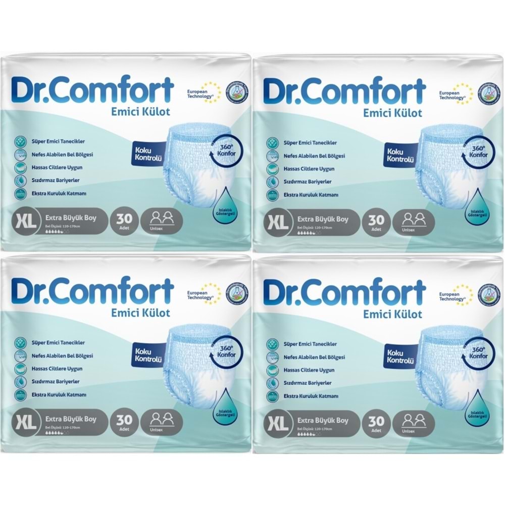Dr.Comfort Yetişkin Bezi Emici Külot Ekstra Büyük XL 120 Adet 4Pk x 30
