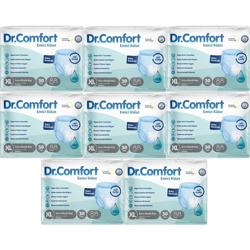 Dr.Comfort Yetişkin Bezi Emici Külot Ekstra Büyük XL 240 Adet 8Pk x 30