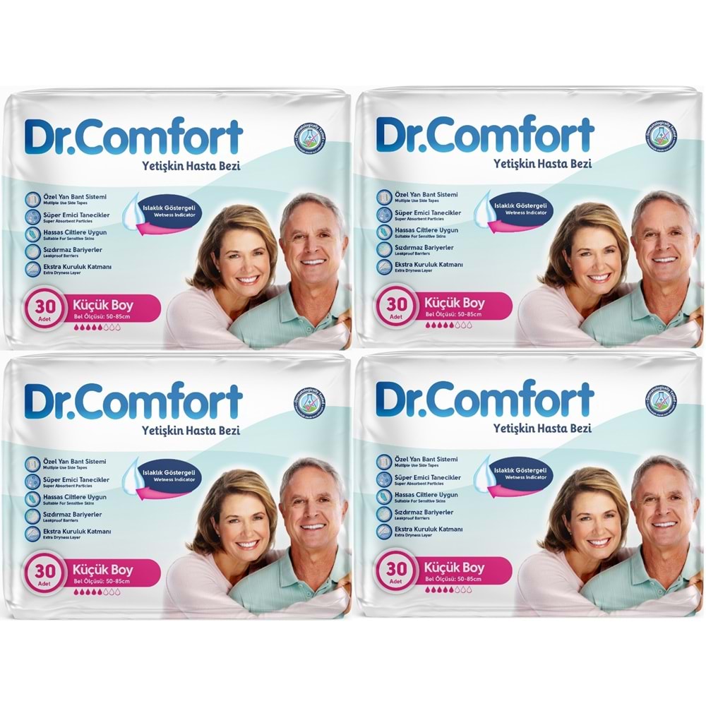 Dr.Comfort Yetişkin Bezi Bel Bantlı Tekstil Yüzeyli M - Orta - Medium 120 Adet 4Pk x 30