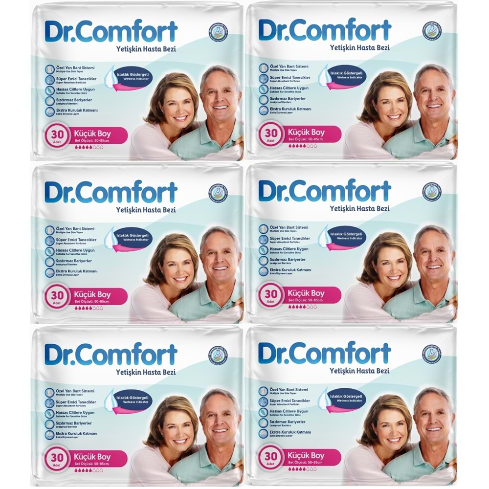 Dr.Comfort Yetişkin Bezi Bel Bantlı Tekstil Yüzeyli M - Orta - Medium 180 Adet 6Pk x 30