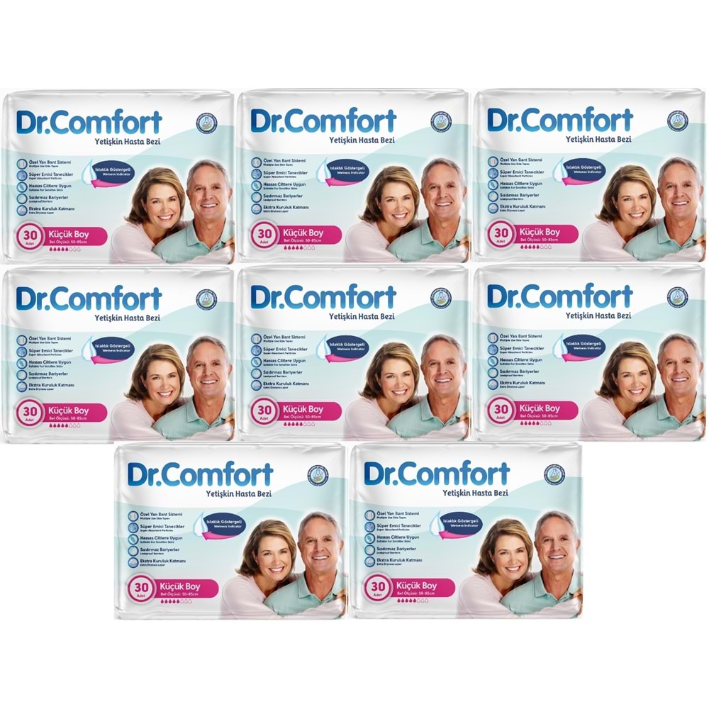 Dr.Comfort Yetişkin Bezi Bel Bantlı Tekstil Yüzeyli M - Orta - Medium 240 Adet 8Pk x 30