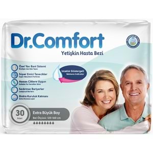 Dr.Comfort Yetişkin Bezi Bel Bantlı Tekstil Yüzeyli XL - Ekstra Büyük 150 Adet 5Pk x 30