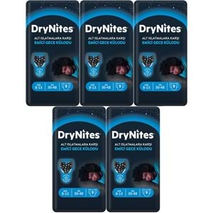 Drynites Emici Gece Külodu/Külot Bez Erkek 8-13 Yaş 30-48KG Large 45Adet 5PK*9 Alt Islatmalara Karşı