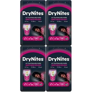Drynites Emici Gece Külodu/Külot Bez Kız 4-7 Yaş 17-30 KG Large 40 Adet 4PK*10 Alt Islatmalara Karşı