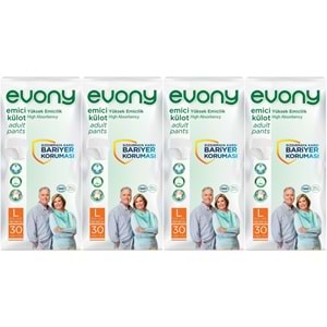 Evony Yetişkin Bezi Emici Külot L - Büyük - Large 120 Adet (4PK*30)
