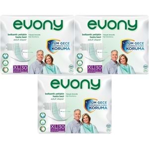 Evony Yetişkin Bezi Bel Bantlı Tekstil Yüzey Ekstra Büyük (XL) 90 Adet (3PK*30)