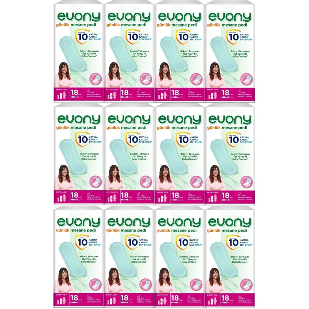 Evony Günlük Mesane Pedi Ekstra Uzun 216 Adet (12PK*18)