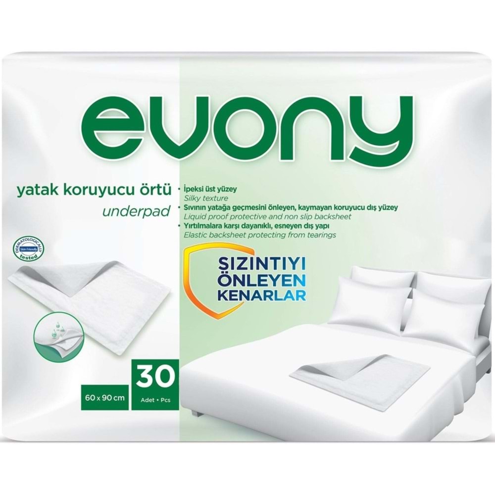 Evony Yetişkin Bezi Bel Bantlı Tekstil Yüzey L-Büyük 120 Adet + Yatak Koruyucu Örtü 60 Adet