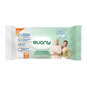 Evony Hasta Vücut Perine Temizleme Islak Mendil Havlu 48 Yaprak XL Banyo Ferahlığı (3 Lü Set)