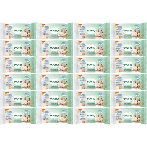 Evony Hasta Vücut Perine Temizleme Islak Mendil Havlu 48 Yaprak XL Banyo Ferahlığı (24 Lü Set)