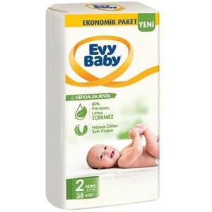 Evy Baby Bebek Bezi 2 Beden 3-6 KG Mini 114 Adet Ekonomik Fırsat Pk