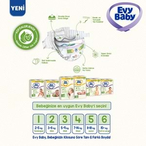 Evy Baby Bebek Bezi 2 Beden 3-6 KG Mini 152 Adet Süper Ekonomik Fırsat Pk