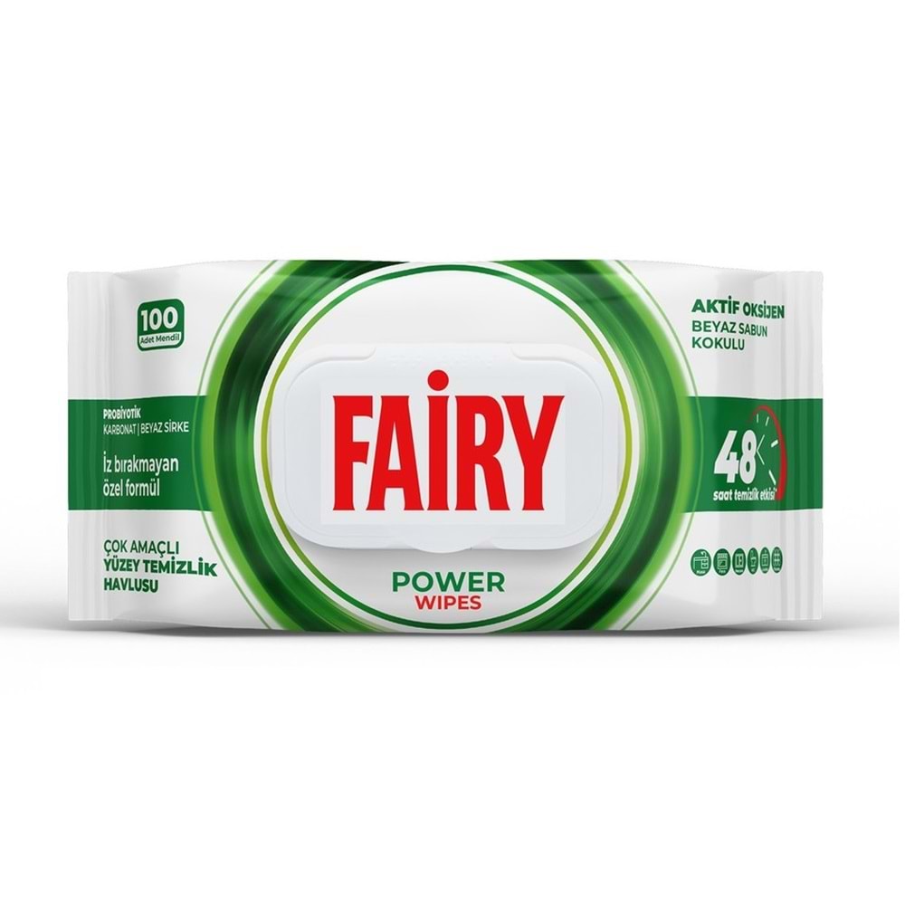 Fairy Yüzey Temizlik Havlusu 100 Yaprak Aktif Oksijen - Beyaz Sirke - Karbonat (5 Li Set) 500 Yaprak
