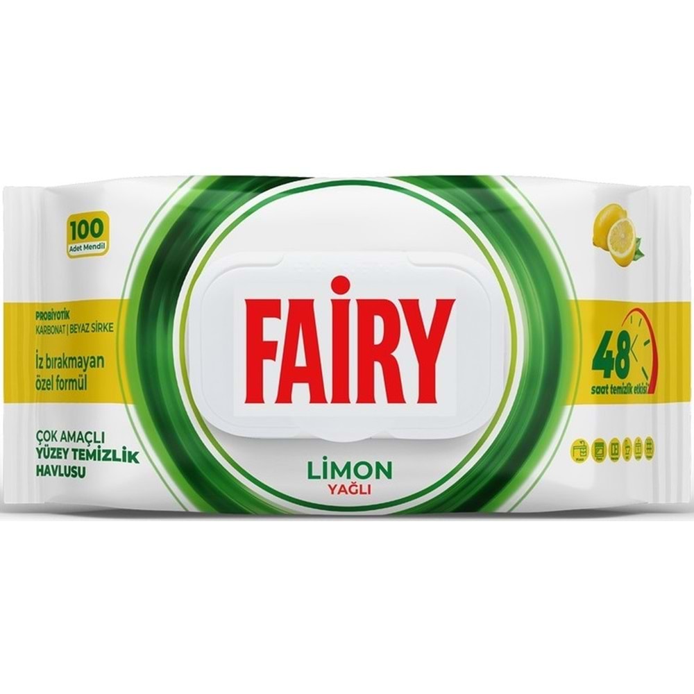 Fairy Yüzey Temizlik Havlusu 100 Yaprak Limon Yağlı & Aktif Oksijen (6 Lı Set) 600 Yaprak Karma
