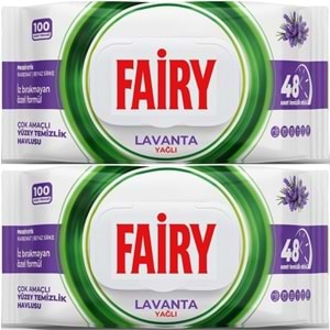 Fairy Yüzey Temizlik Havlusu 100 Yaprak Lavanta Yağlı - Beyaz Sirke - Karbonat (2 Li Set) 200 Yaprak