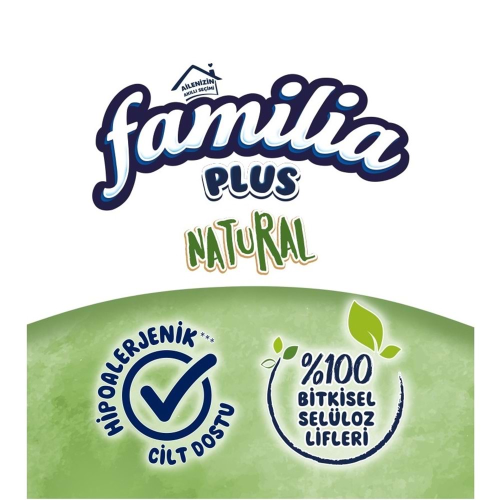 Familia Plus Tuvalet Kağıdı 3 Katlı 96 Lı Paket Natural Organik Bambu Özlü (3PK*32)