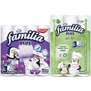 Familia Avantaj Set Plus Tuvalet Kağıdı 32 Li Rulo Sihirli Çiçekler + 12 Li Rulo Organik Bambu Özlü