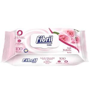 Fibril Islak Havlu Mendil 100 Yaprak Gül Plastik Kapaklı (24 Lü Set) 2400 Yaprak