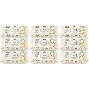 Fibril Islak Havlu Bebek Mendil 90 Yaprak Zeytinyağlı Plastik Kapaklı (9 Lu Set) 810 Yaprak