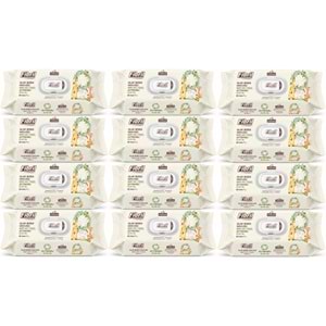 Fibril Islak Havlu Bebek Mendil 90 Yaprak Zeytinyağlı Plastik Kapaklı (12 Li Set) 1080 Yaprak