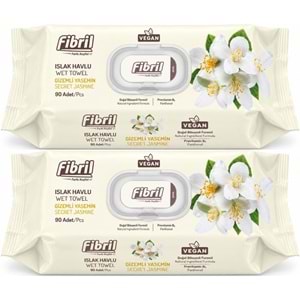 Fibril Islak Havlu Mendil 90 Yaprak Gizemli Yasemin Plastik Kapaklı (2 Li Set) 180 Yaprak