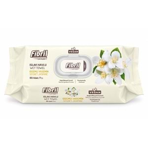 Fibril Islak Havlu Mendil 90 Yaprak Gizemli Yasemin Plastik Kapaklı (5 Li Set) 450 Yaprak